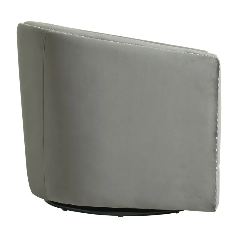 Stanton Swivel Chair In Mercer Grey W/nails (ISTA 3)