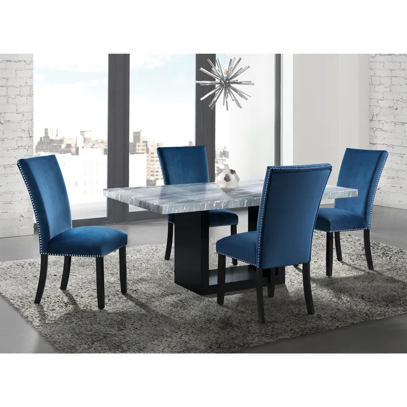 Valentino Complete Table (Grey Marble)