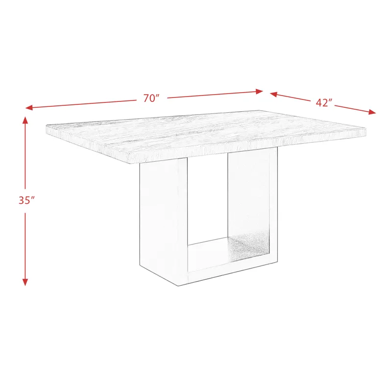 Valentino Complete Counter Table (Grey Marble)