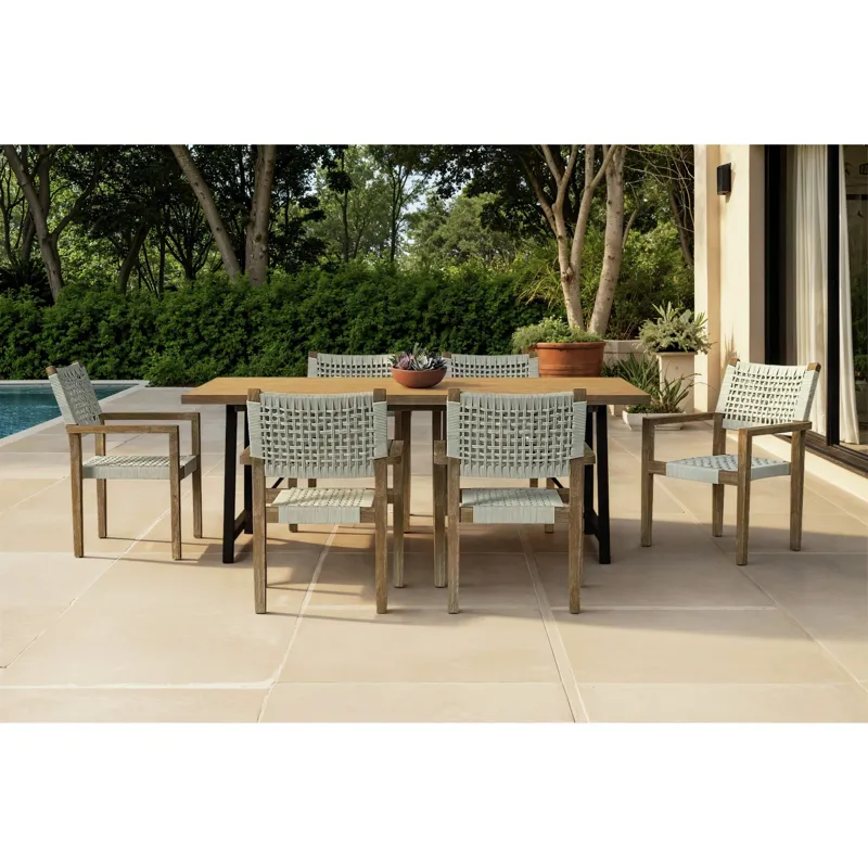 Veltis Dining Table with Acacia Top in Black