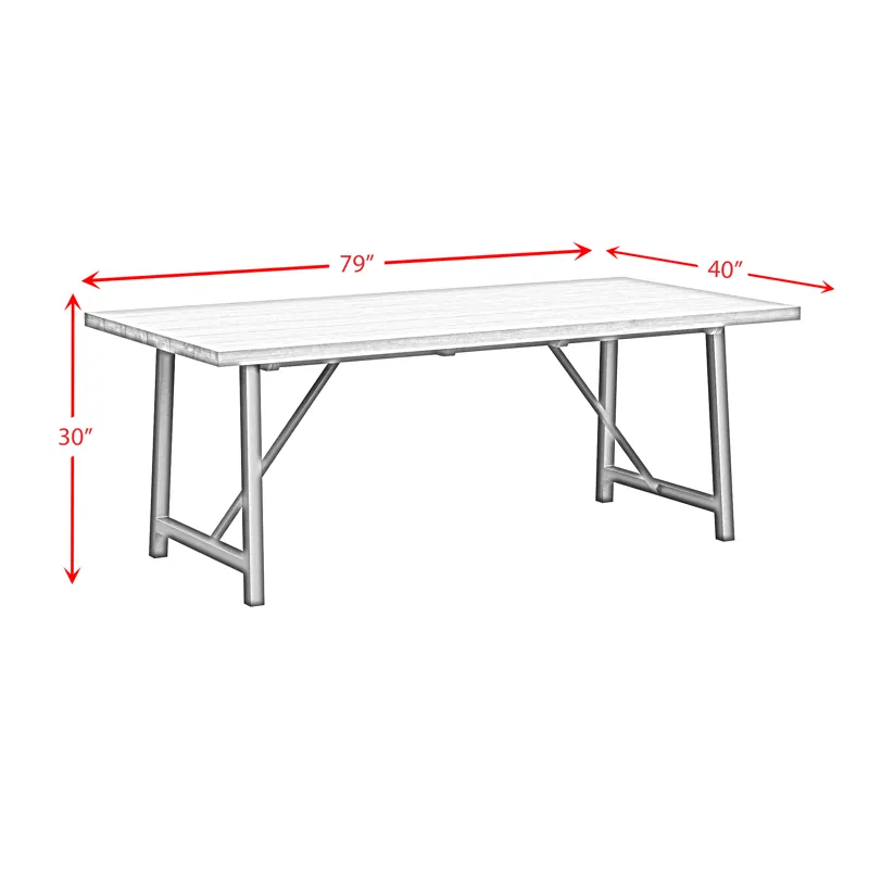 Veltis Dining Table with Acacia Top in Black