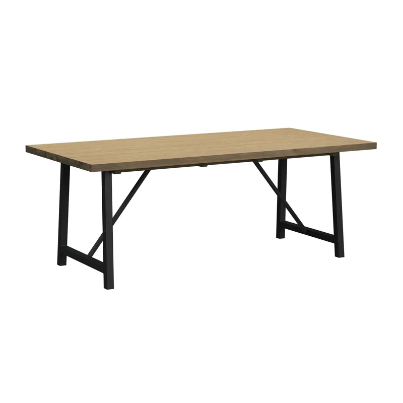 Veltis Dining Table with Acacia Top in Black
