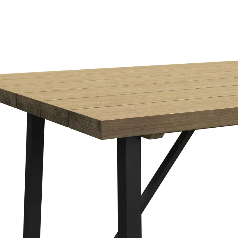 Veltis Dining Table with Acacia Top in Black