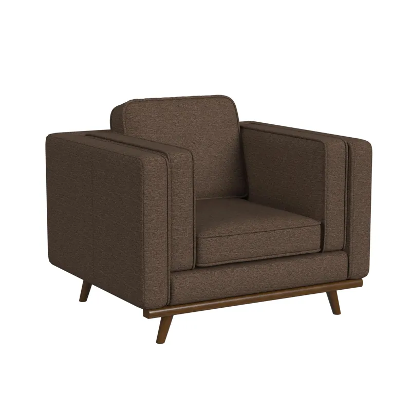Venus Chair in Belfast Camel with cherry finished wooden front
