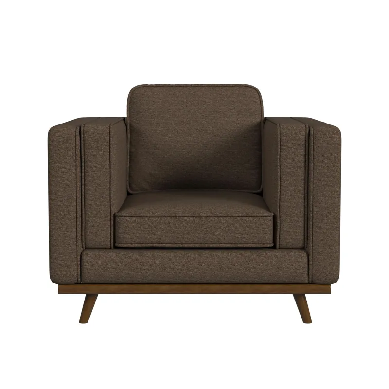 Venus Chair in Belfast Camel with cherry finished wooden front