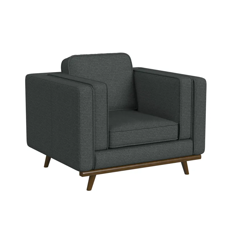 Venus Chair in Belfast China Charcoal with cherry finished wooden front