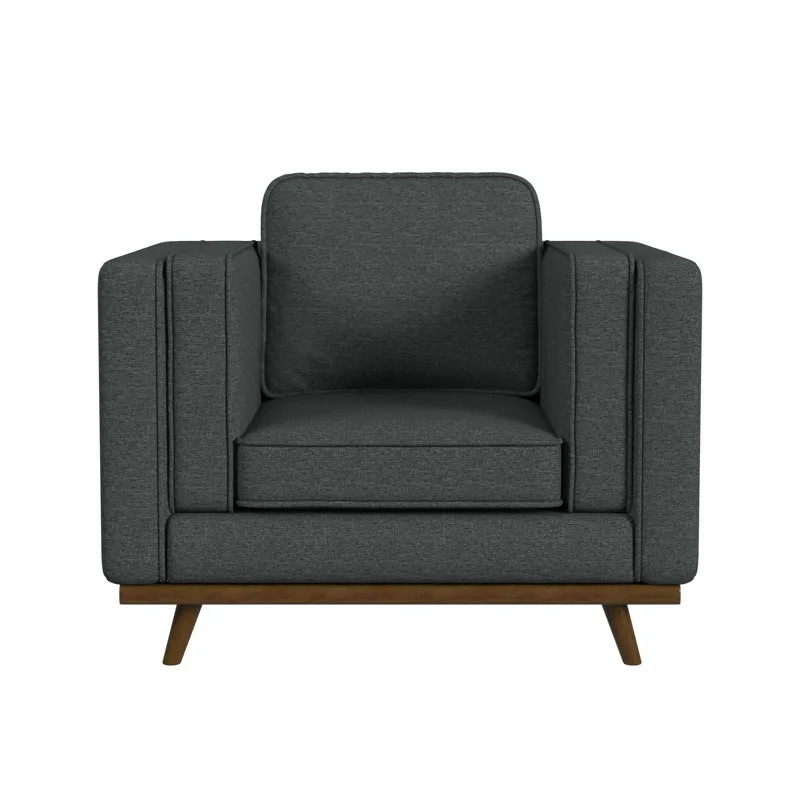Venus Chair in Belfast China Charcoal with cherry finished wooden front