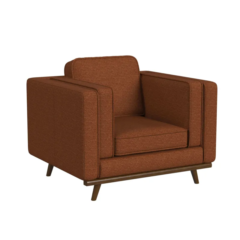 Venus Chair in Belfast China Orange with cherry finished wooden front