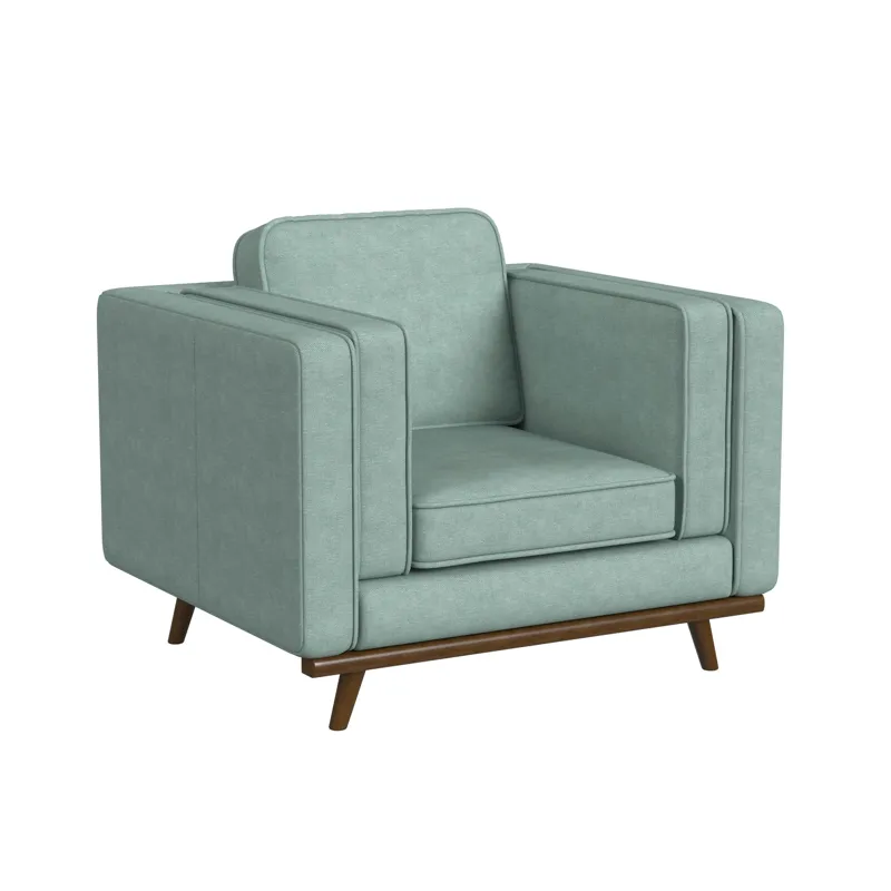 Venus Chair in Belfast Lagoon with cherry finished wooden front