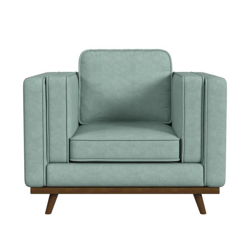 Venus Chair in Belfast Lagoon with cherry finished wooden front