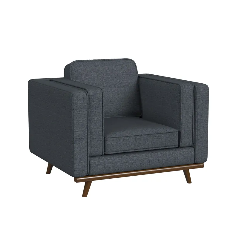 Venus Chair in Palmer Sky with cherry finished wooden front