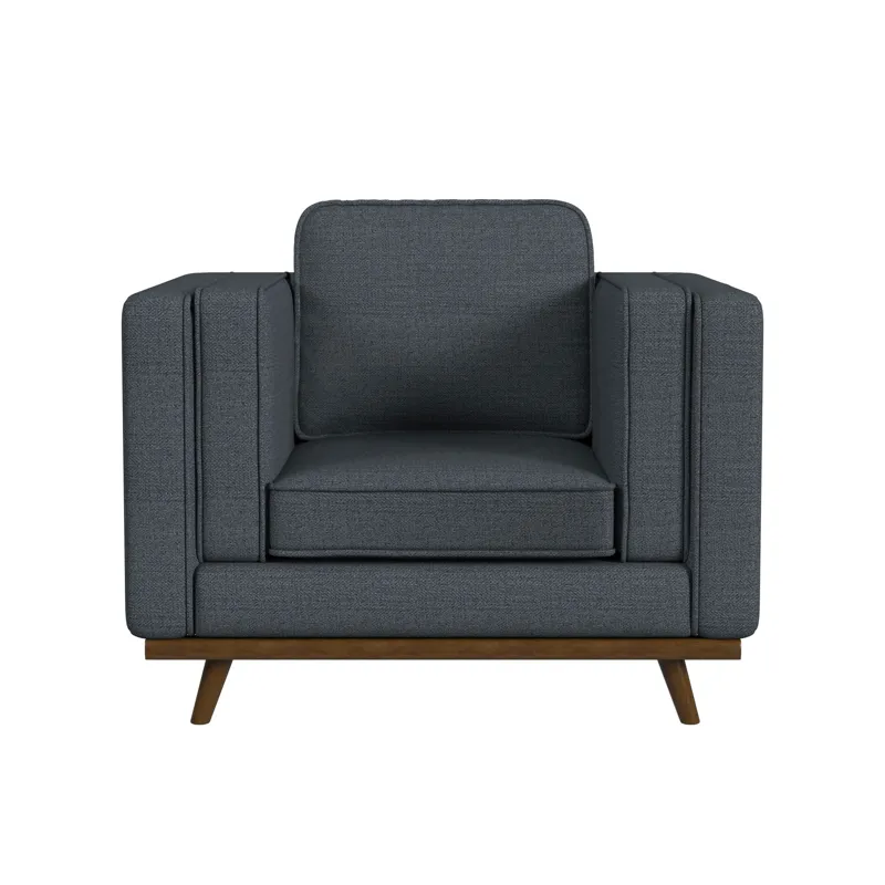Venus Chair in Palmer Sky with cherry finished wooden front