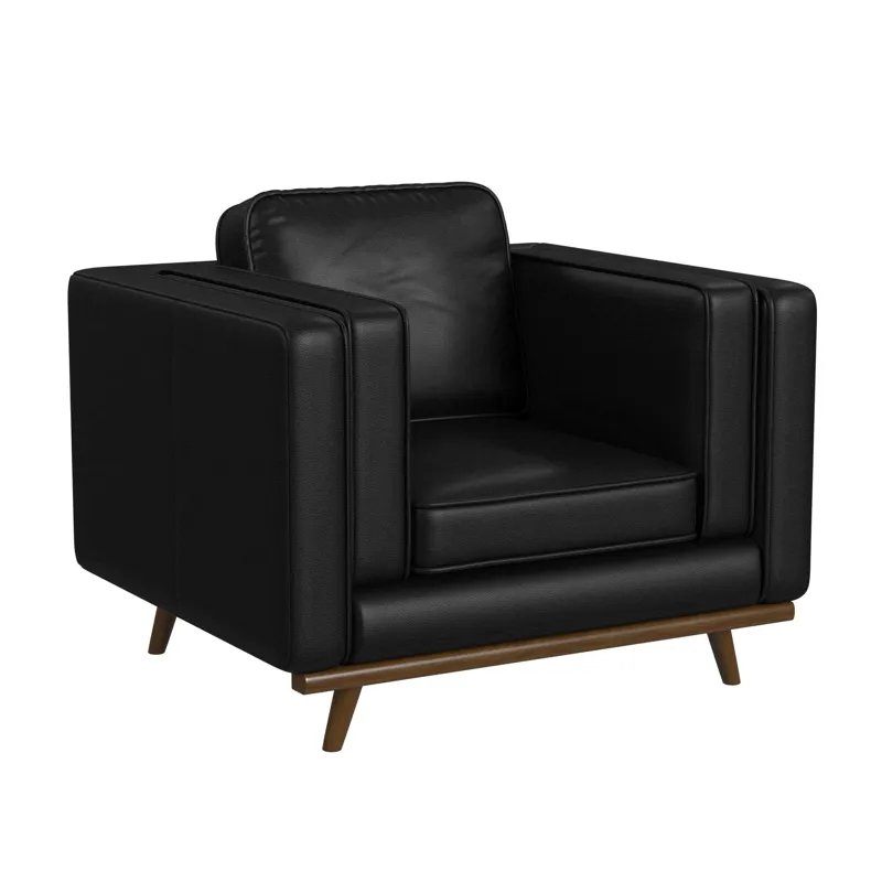 Venus Chair in Pebble Black with cherry finished wooden front