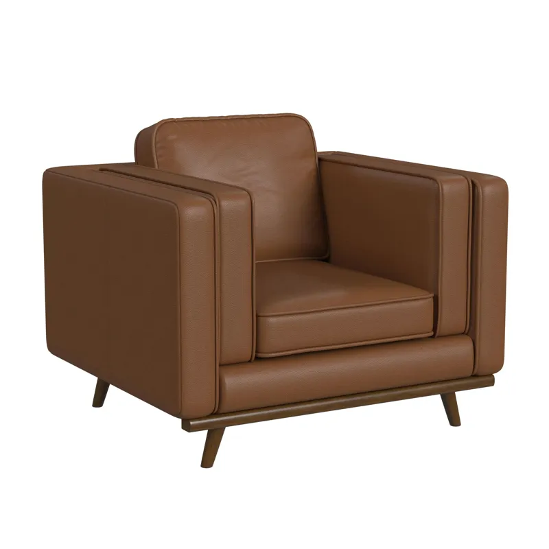 Venus Chair in Pebble Tan with cherry finished wooden front