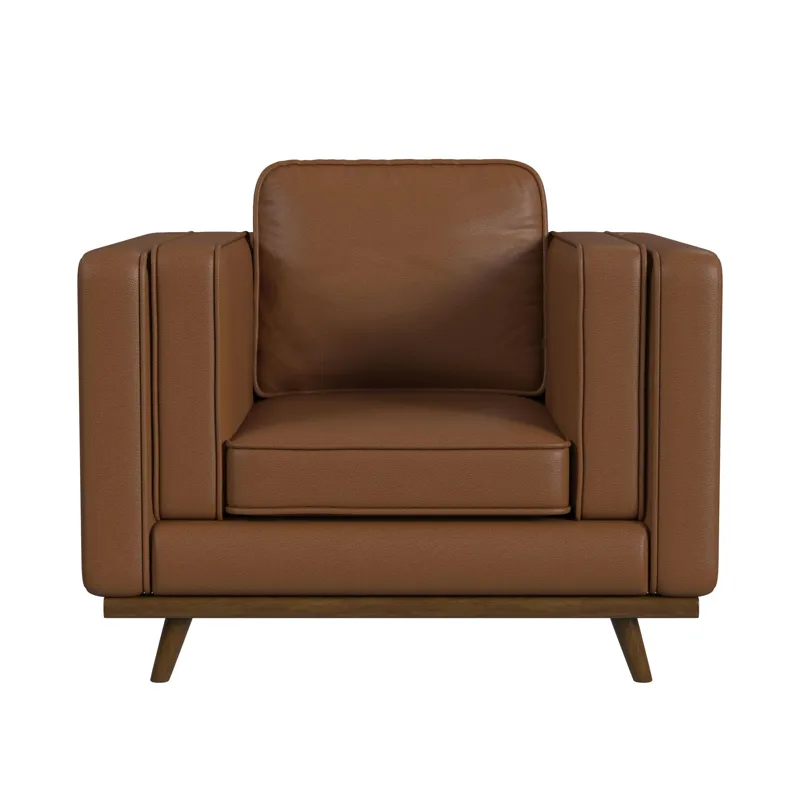 Venus Chair in Pebble Tan with cherry finished wooden front