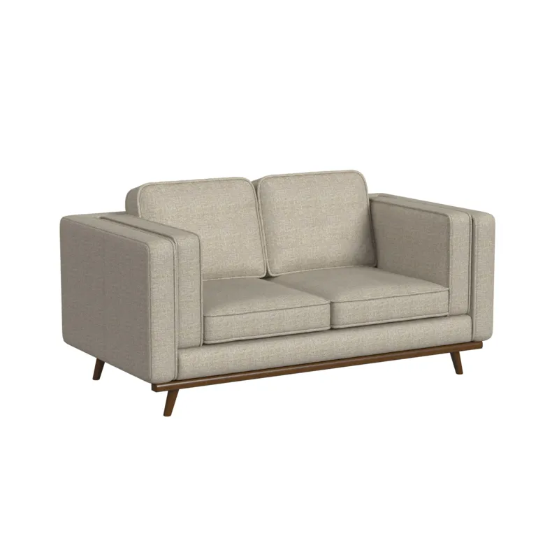 Venus Loveseat in Belfast China Beige with cherry finished wooden front