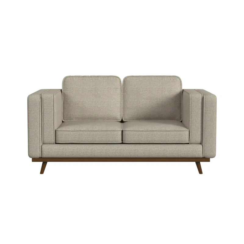 Venus Loveseat in Belfast China Beige with cherry finished wooden front