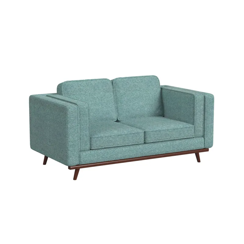 Venus Loveseat in Belfast China Seafoam with cherry finished wooden front