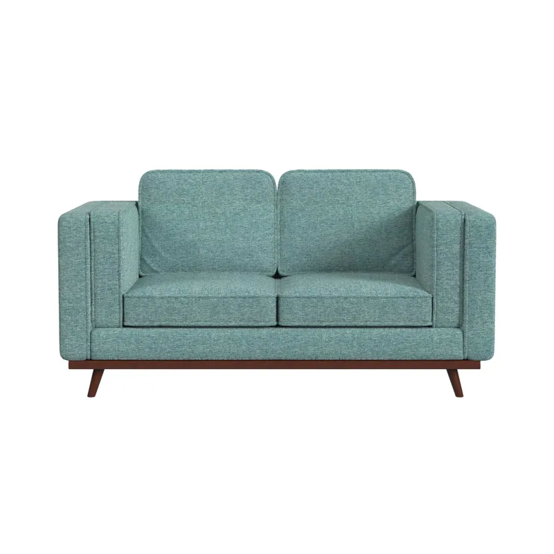 Venus Loveseat in Belfast China Seafoam with cherry finished wooden front