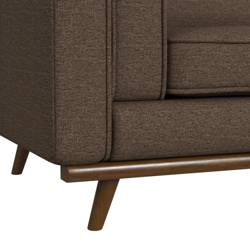 Venus Sofa in Belfast Camel with cherry finished wooden front