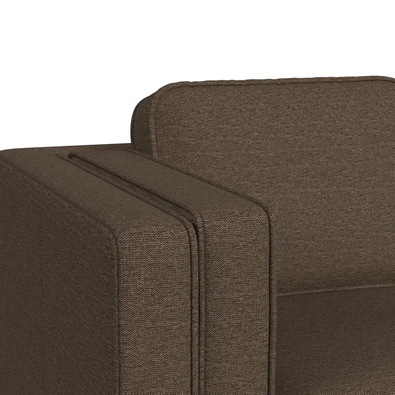 Venus Sofa in Belfast Camel with cherry finished wooden front