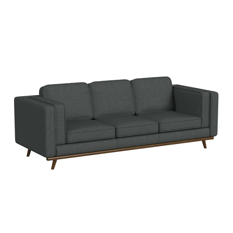 Venus Sofa in Belfast Charcoal with cherry finished wooden front