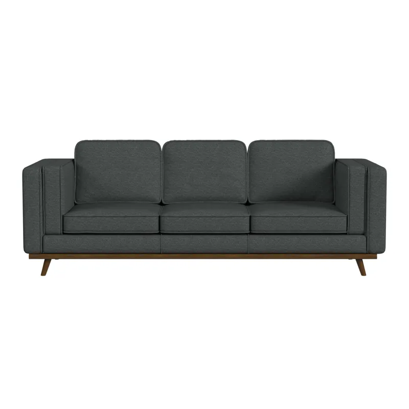 Venus Sofa in Belfast Charcoal with cherry finished wooden front