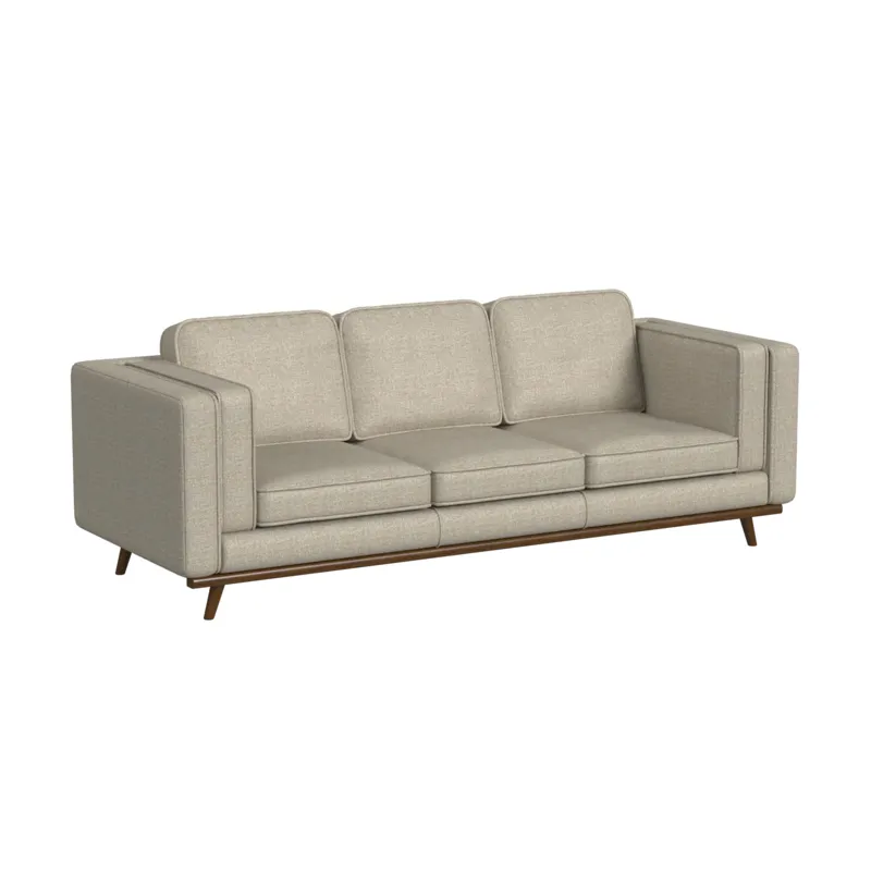 Venus Sofa in Belfast China Beige with cherry finished wooden front