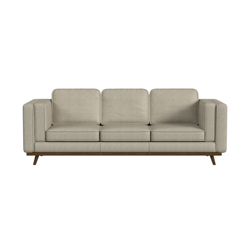 Venus Sofa in Belfast China Beige with cherry finished wooden front