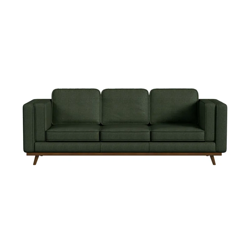 Venus Sofa in Belfast China Light Green with cherry finished wooden front