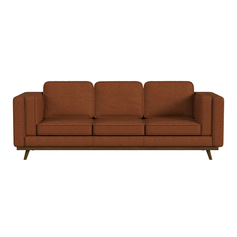 Venus Sofa in Belfast China Orange with cherry finished wooden front