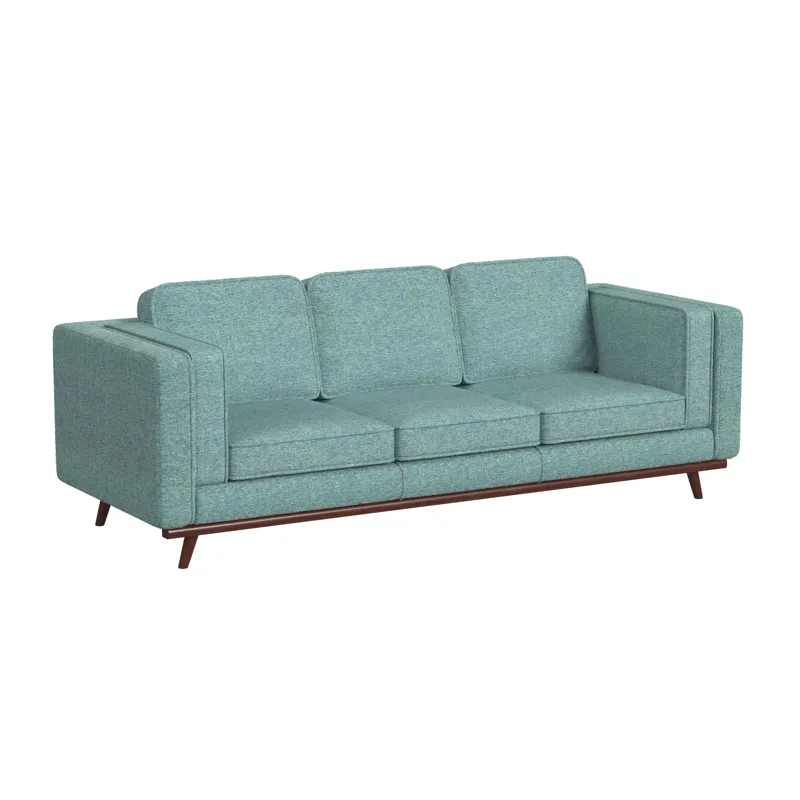 Venus Sofa in Belfast China Seafoam with cherry finished wooden front