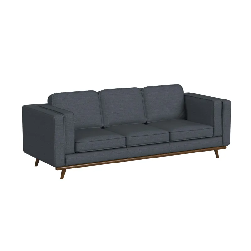 Venus Sofa in Palmer Sky with cherry finished wooden front