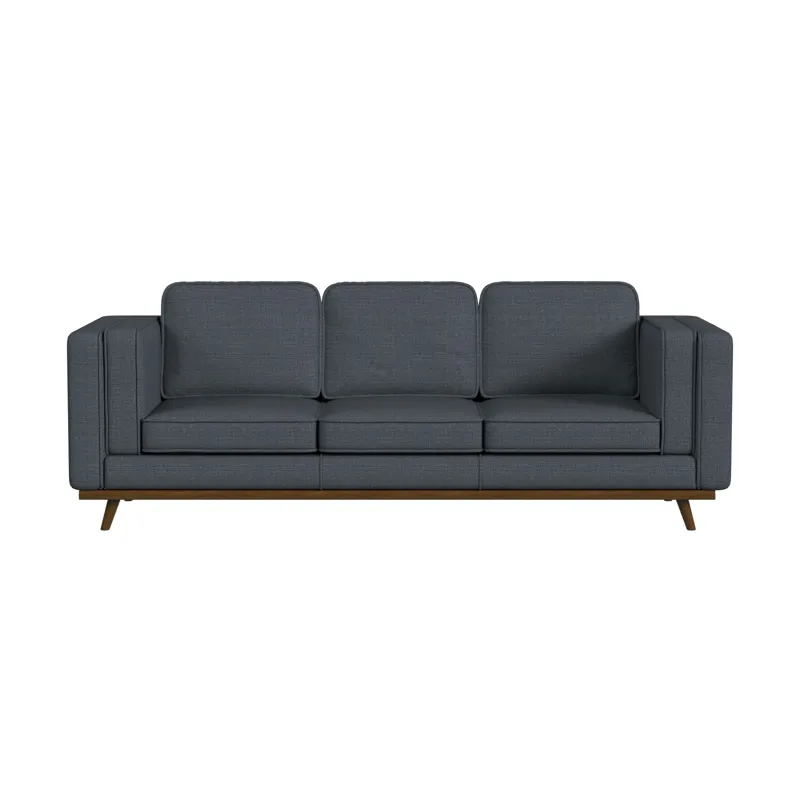 Venus Sofa in Palmer Sky with cherry finished wooden front