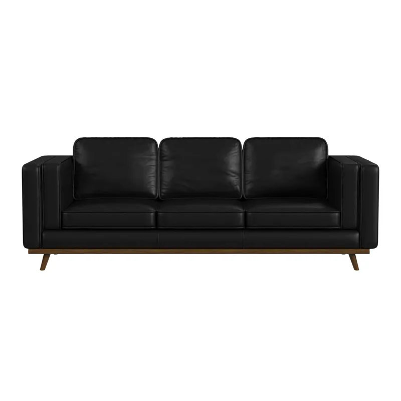 Venus Sofa in Pebble Black with cherry finished wooden front