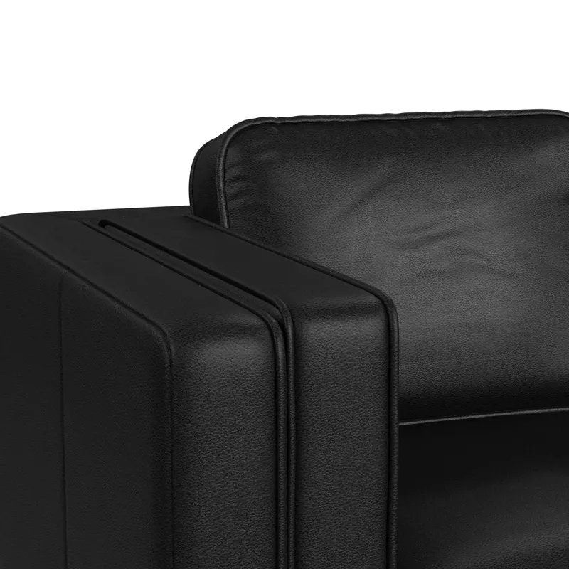 Venus Sofa in Pebble Black with cherry finished wooden front