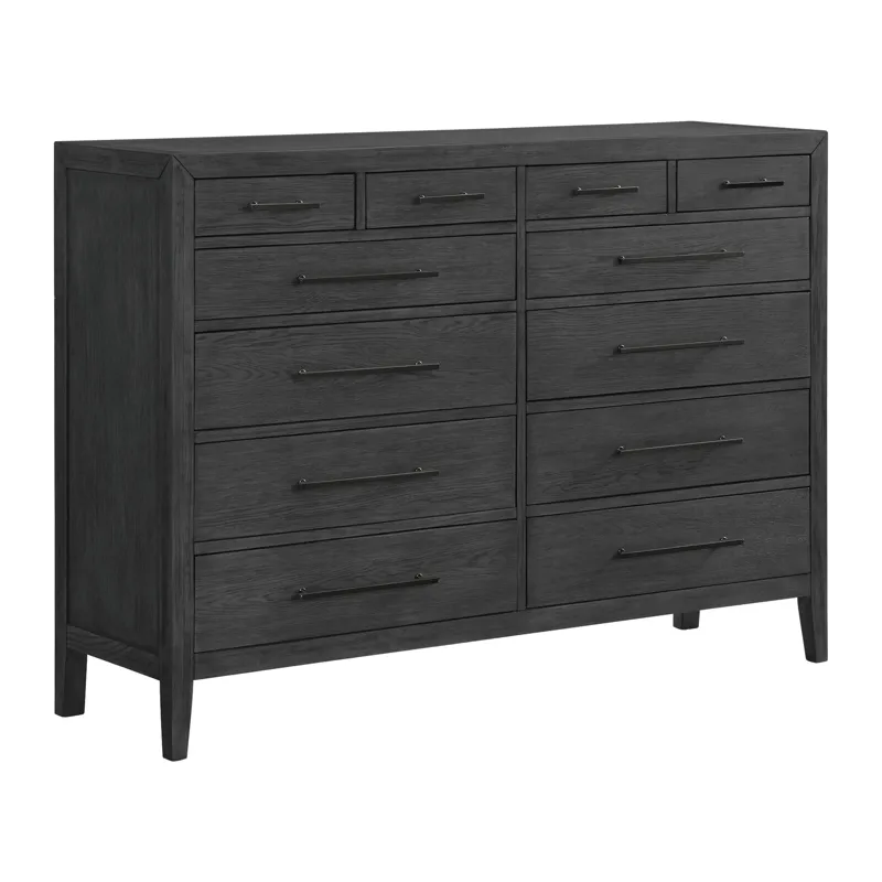 Versailles Contemporary 12-Drawer Dresser in Black