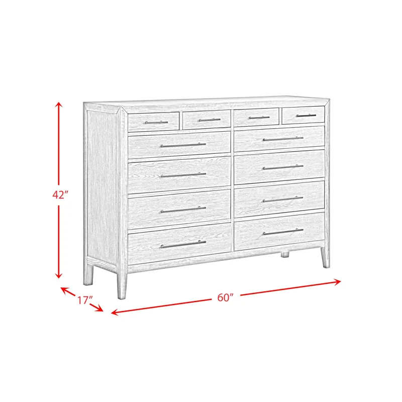 Versailles Contemporary 12-Drawer Dresser in Black