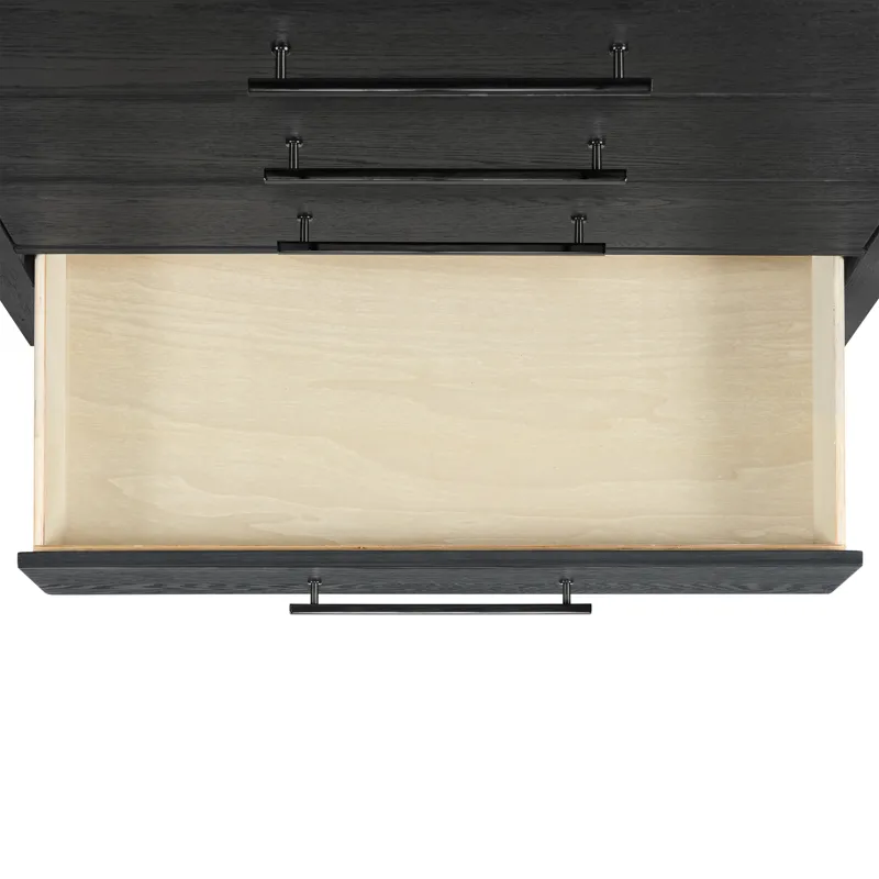 Versailles Contemporary 3-Drawer Nightstand in Black