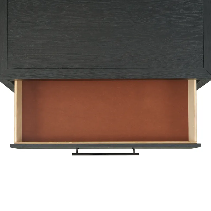Versailles Contemporary 3-Drawer Nightstand in Black