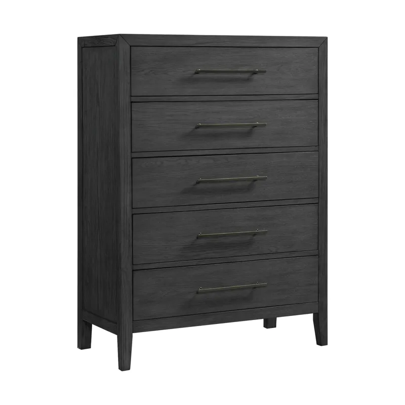Versailles Contemporary 5-Drawer Chest in Black