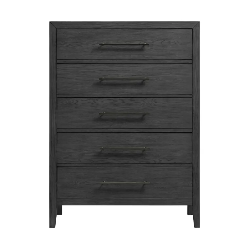 Versailles Contemporary 5-Drawer Chest in Black