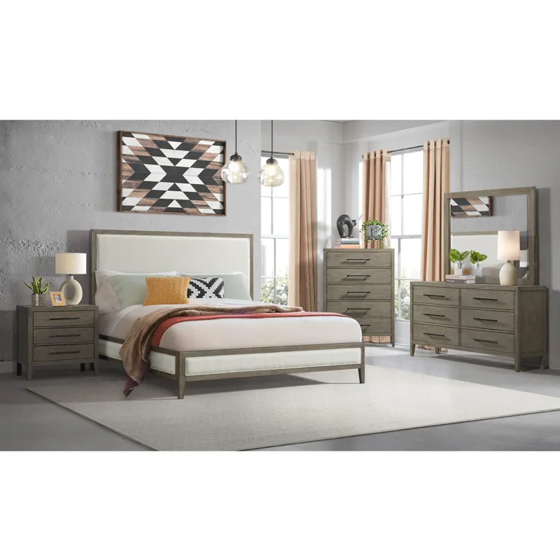 Versailles Contemporary 6-Drawer Dresser in Grey