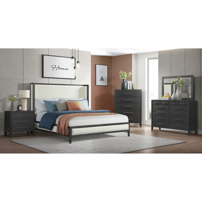 Versailles Contemporary 12-Drawer Dresser in Black