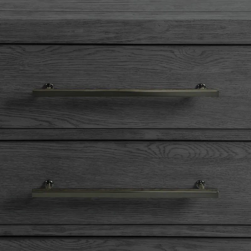 Versailles Contemporary 6-Drawer Dresser & Mirror Set in Black