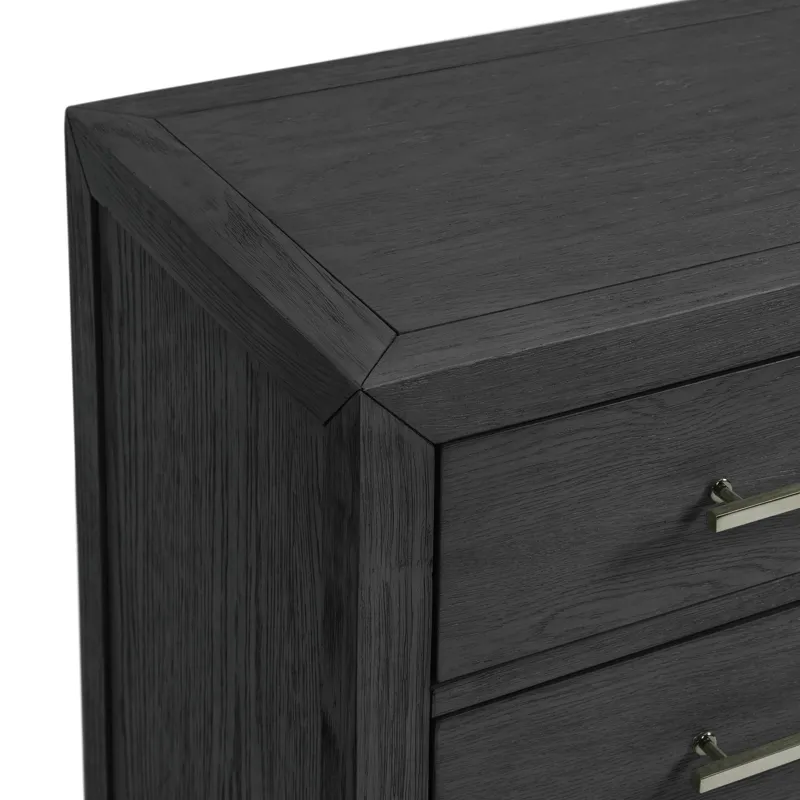 Versailles Contemporary 6-Drawer Dresser & Mirror Set in Black
