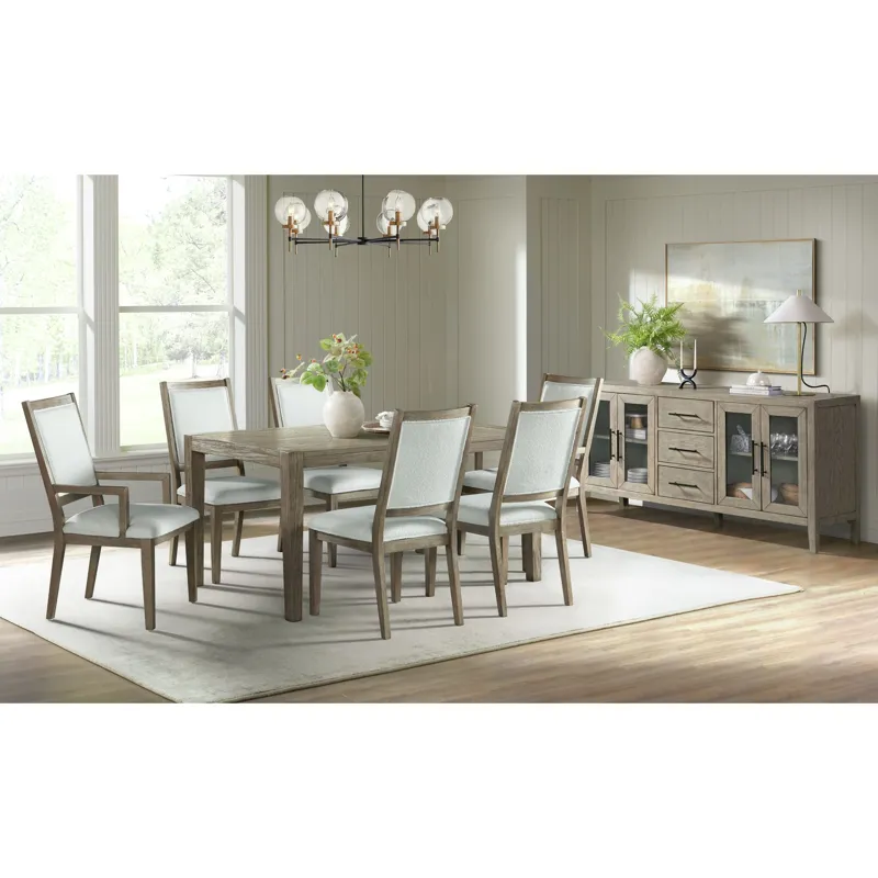 Versailles Contemporary Square Back Dining Chair With Boucle White in Grey
