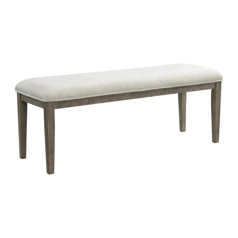 Versailles Contemporary Dining Bench With Boucle White in Grey