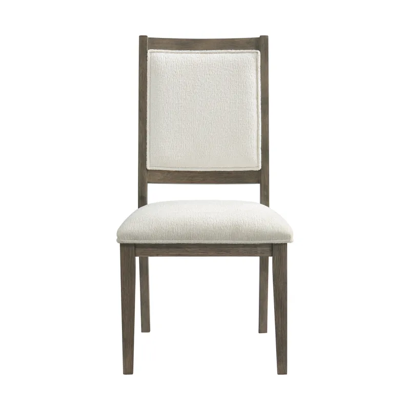 Versailles Contemporary Square Back Dining Chair With Boucle White in Grey