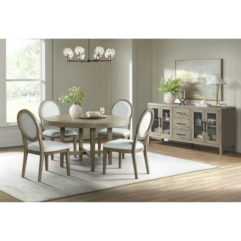 Versailles Contemporary Round Dining Table in Grey